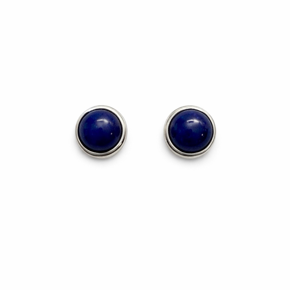 Double Band Lapis S925 Stud Earrings